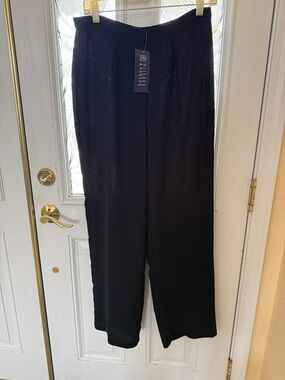 Eileen Fisher Black Wide-Leg Pull-On Trousers